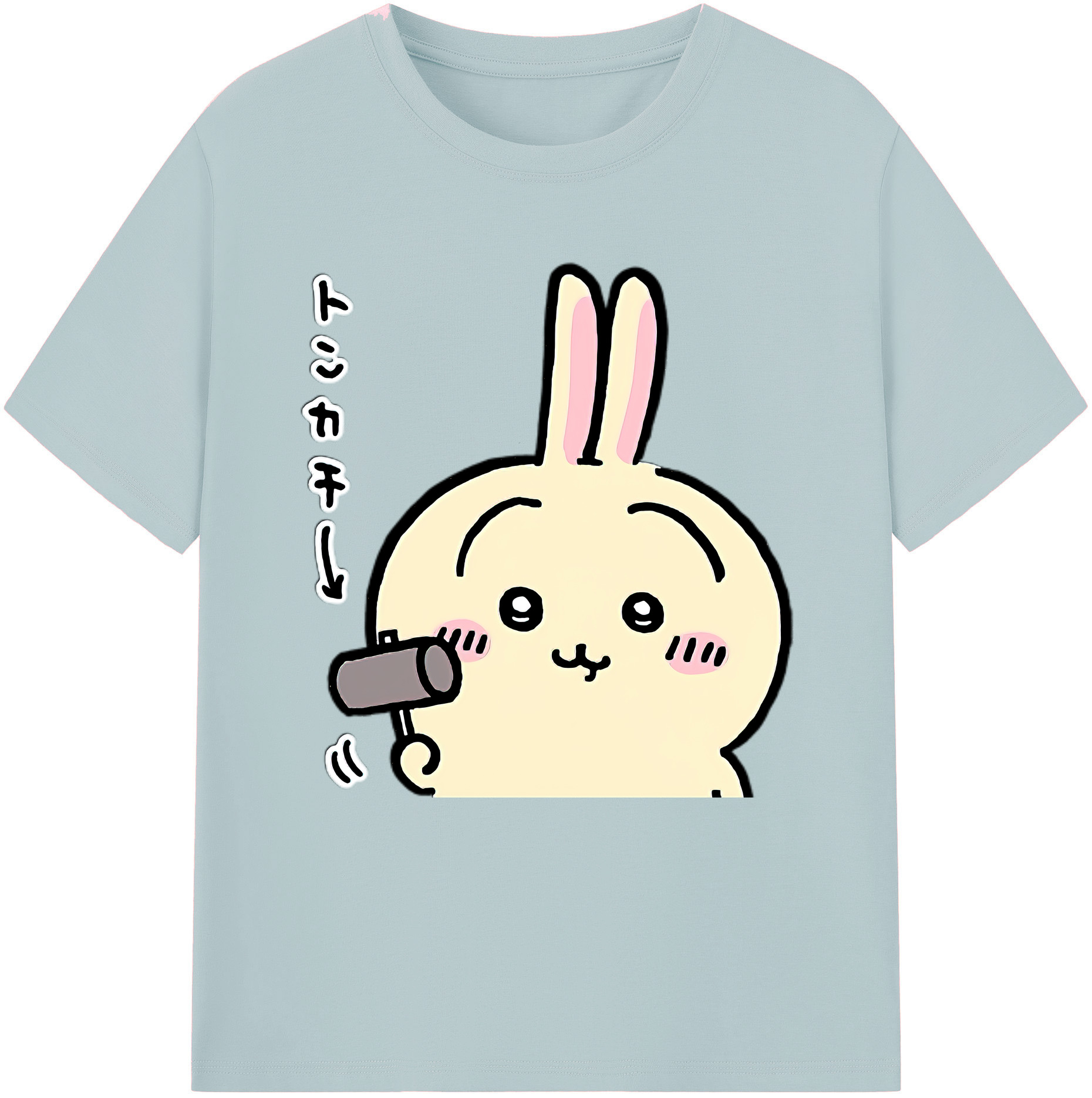 （画像用） ちいかわ うさぎ Chii-kawa usagi 綿100％半袖Tシャツ（フロントプリント）